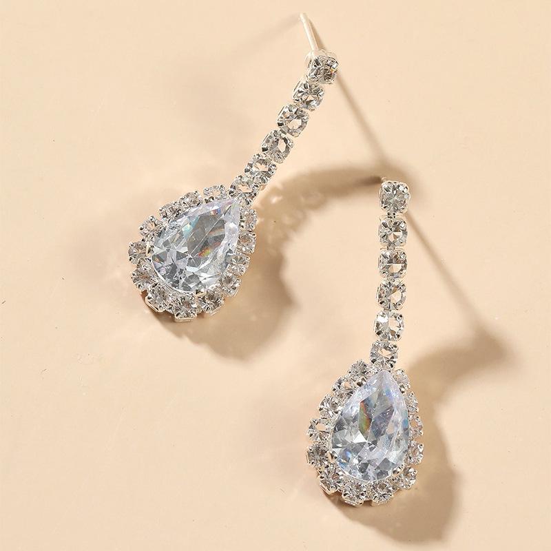 Rhinestone Crystal Water Drop Zircon Earrings