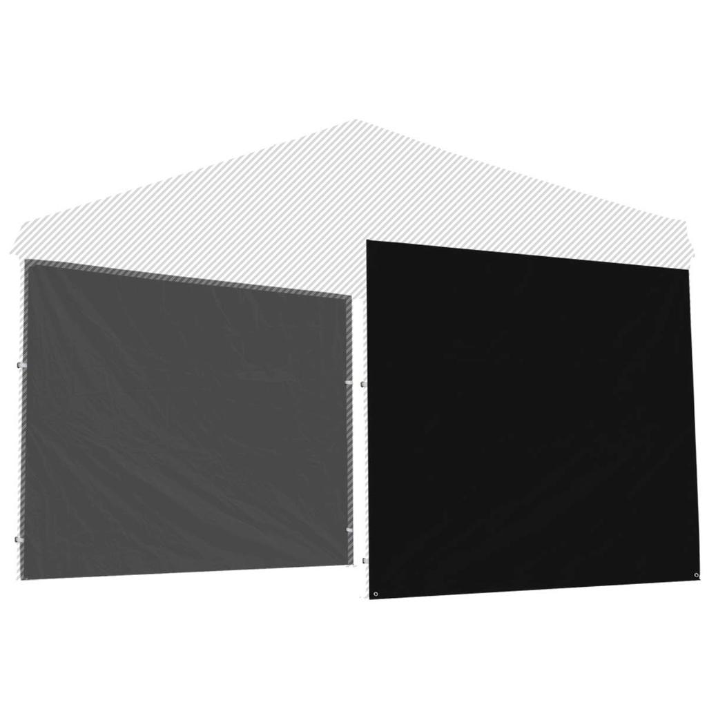 FIELDOOR Tarp Tent Dedicated Side Sheets Side Curtains Wall Type Steel and Aluminum [Black] [2.5m Only] [2 Sheets]