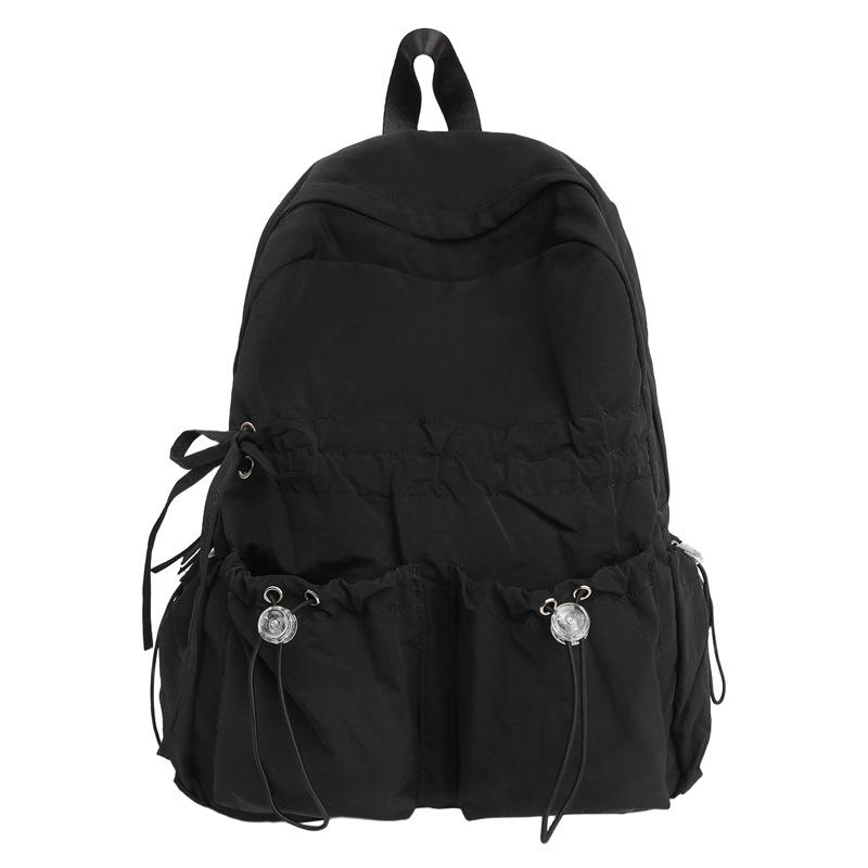 Large capacity schoolbag female junior high school student cute bow high school large backpack female student high value college backpack