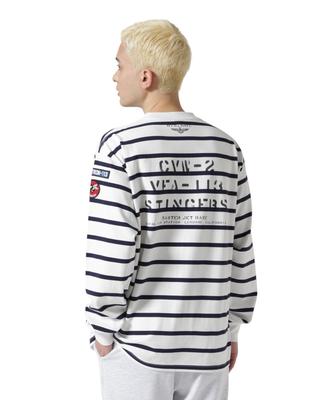 NAVAL PATCH LONG SLEEVE T-SHIRT Men's L 122 Navy Border 783-5930017