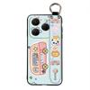 Wrist Strap Kickstand Phone Case For Tecno Spark20 Pro/KJ6 Durable Cute Silicone Anti-dust Back Cover Lanyard Soft case