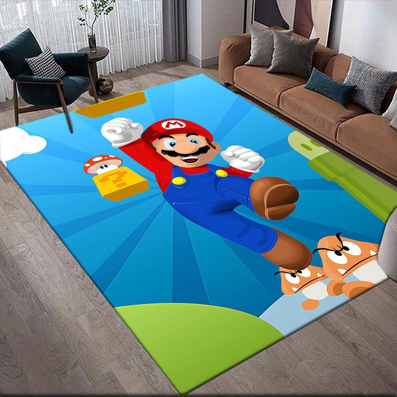 

Super Mario Chibi Version Anti-Slip Floor Mat, Rectangular Carpet for Home Game Room & Living Space 60x90cm