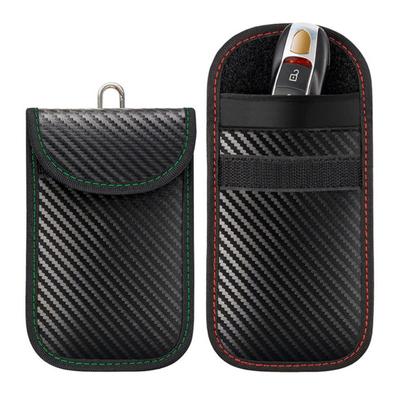2 Pack Faraday Bag Key Fob Protector RFID Signal Blocking Key Bag Anti-theft Car Key Case Carbon Fiber Multi-Functional