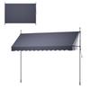 Manual Retractable Awning, 350 Cm Outdoor Retractable Patio Awning Sunshade Shelter, Height Adjustable Patio Door Window Canopy with Manual Crank