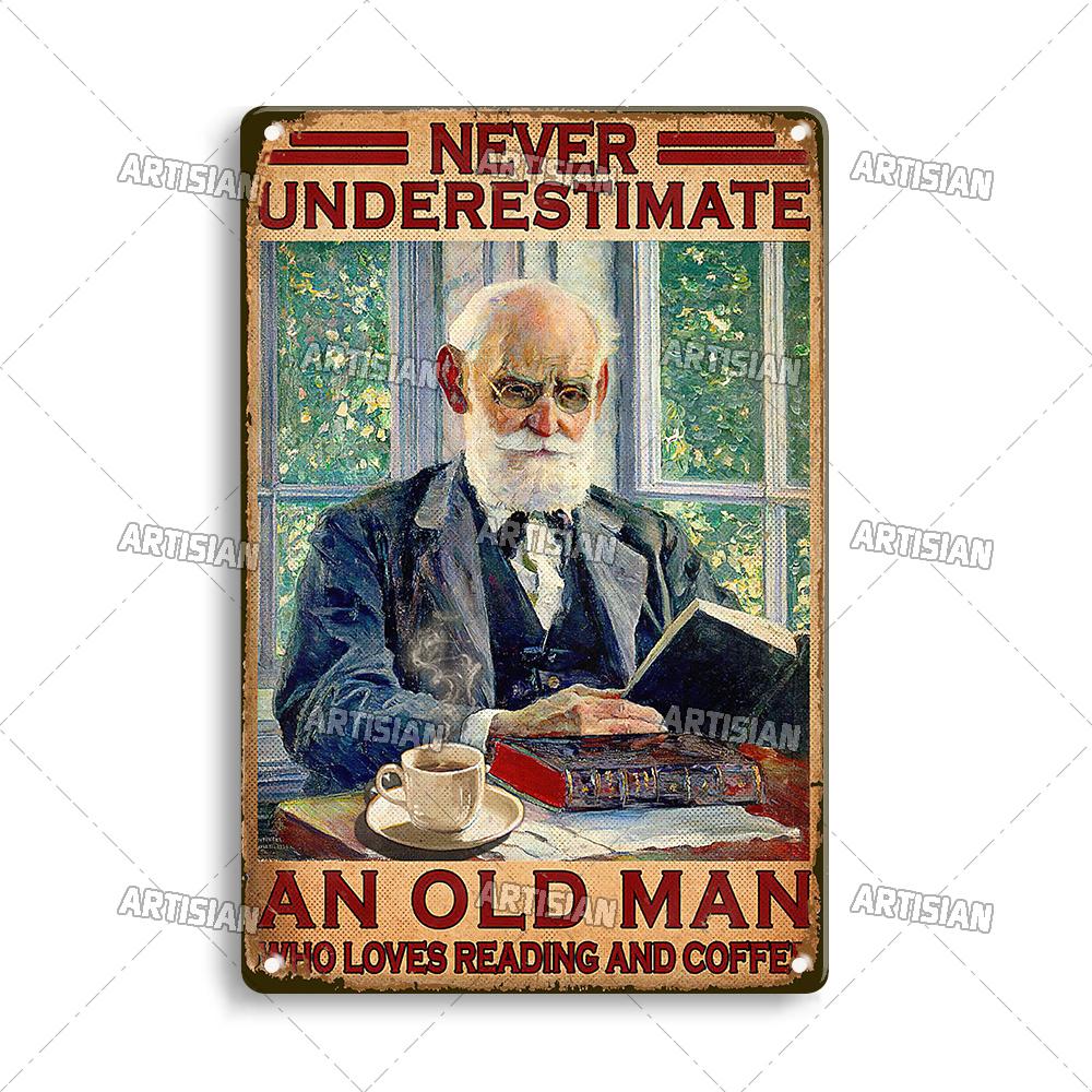 Artisian Coffee Metal Plaque Cute Animal Tin Sign Drinking Funny Decorative Plate Wall Decor Garage Bar Pub Club Hotel Cafe