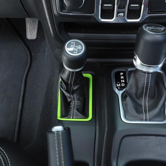 4WD Central Gear Shift Frame Trim Cover For Jeep Wrangler JL JLU JT 2018+ Green