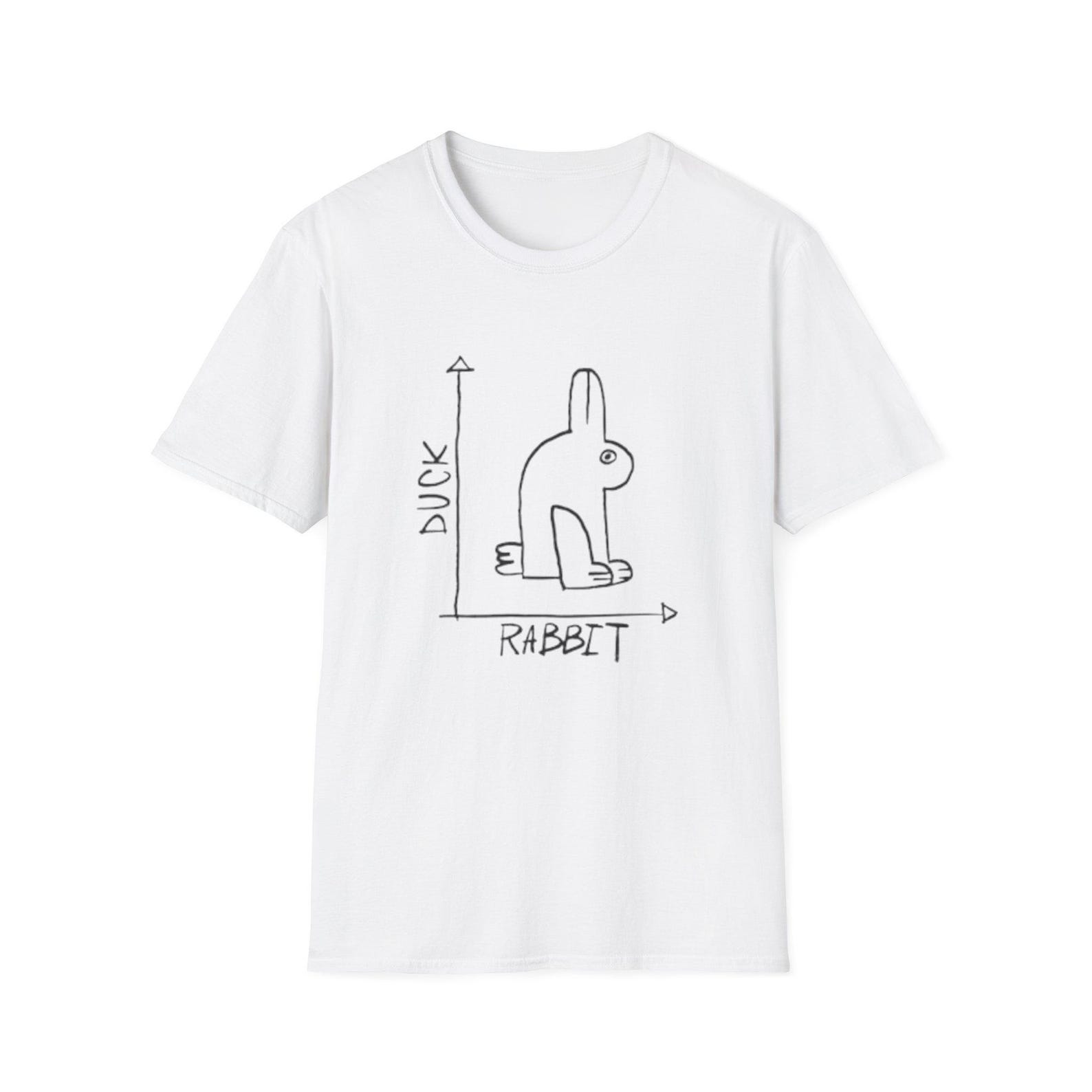 Duck Rabbit Optical Funny Trending llusion T-Shirt | Conversation Starter Tee M