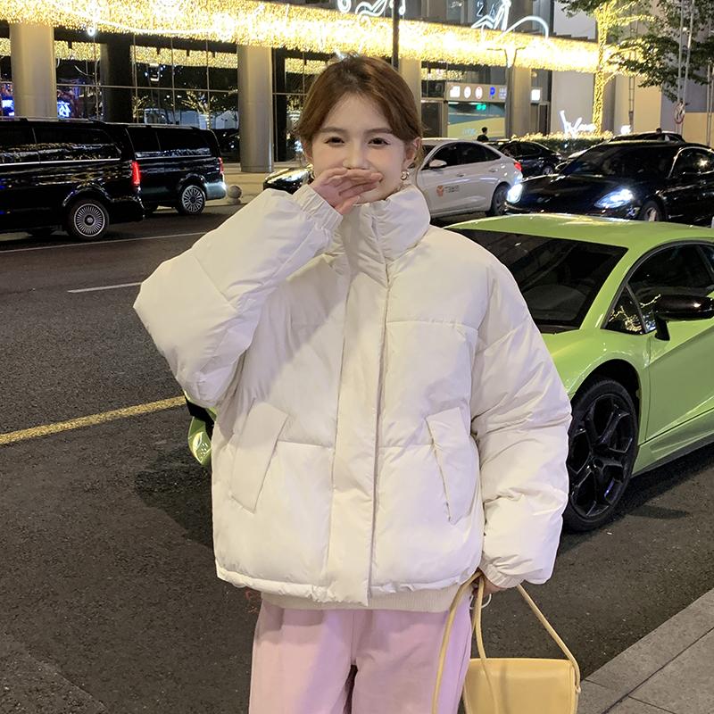 Herbst Winter Verdicken Warmer Parka Damen Lässig Süß Einfarbig Große Tasche Lockere Jacken Oberbekleidung