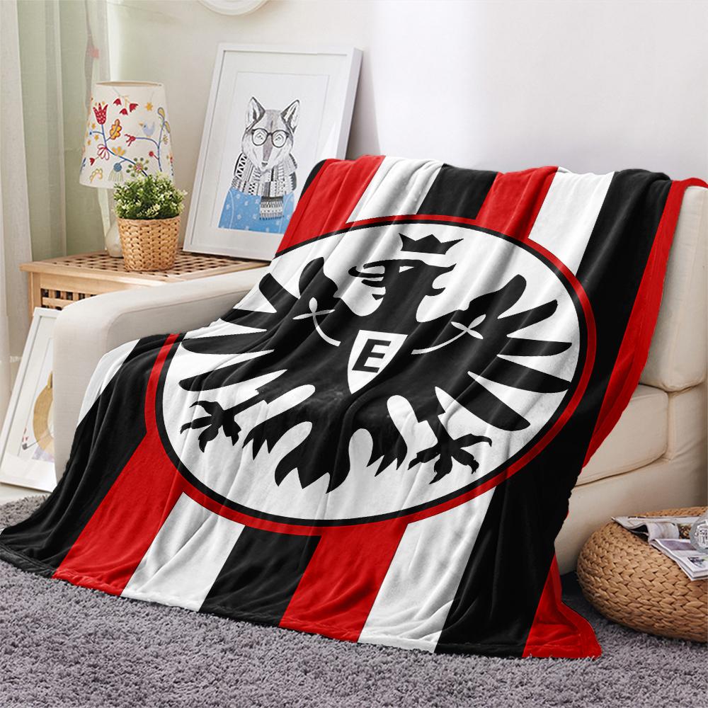 1PC Frankfurt Football Print Flannel Blanket, High quality All Seasons, Home Decor, Warmth and Comfort, Perfect for Christmas Gifts