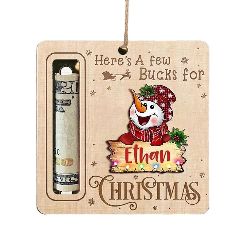 1Pc Wooden Gift Christmas Ornament Surprise Dress Up Christmas Wallet Pendant Christmas Print