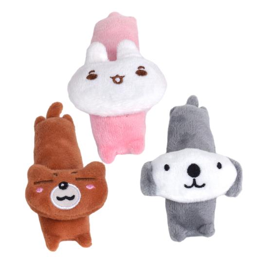 Cute Plush Catnip Toy Adorable Dog Bear Rabbit Doll Stimulating Cat Plaything for Biting Kicking Fun Chew Resistant Toy with Kittens Adult Cats