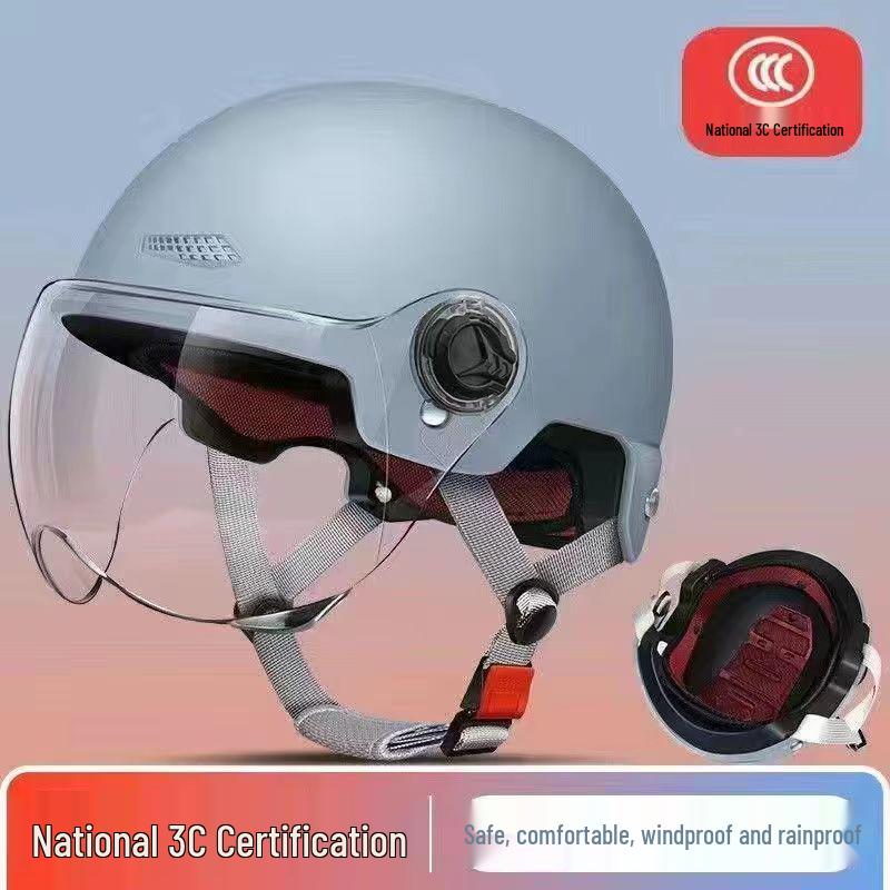 3C Certified Electric Vehicle Helmet for Men & Women - All-Season Safety & Sun Protection, Summer Scooter Half Helmet