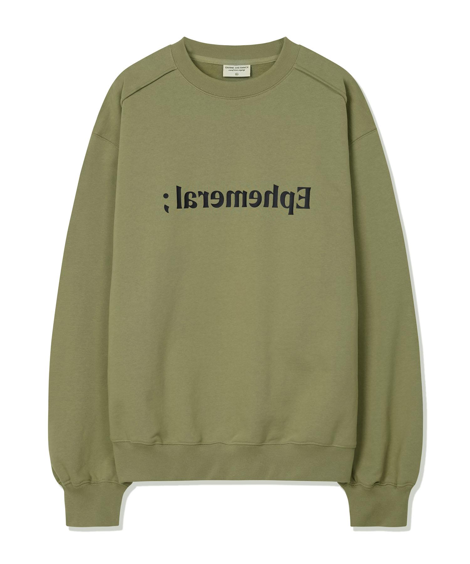 Divine Distance Ephemeral Stitch Brushed Sweatshirt [Light Olive] M