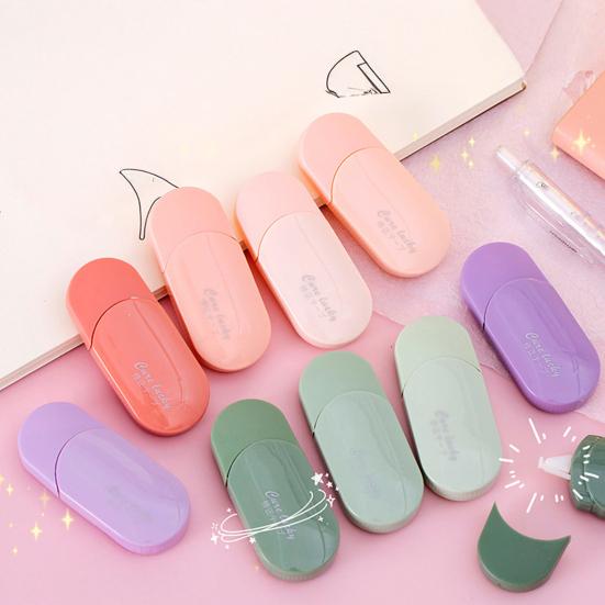 6Pcs High-Capacity Correction Tape with Gradient Color Case Smooth Roller for Students No-Skip Tear-Resistant Cute Office Supplies for School Home