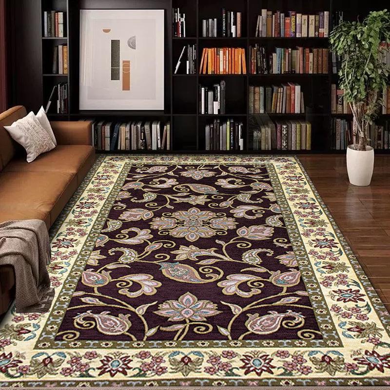 New Chinese Style Decorative Carpet: Living Room, Bedroom & Office Rug 40x60cm - Crystal Velvet Non-Slip