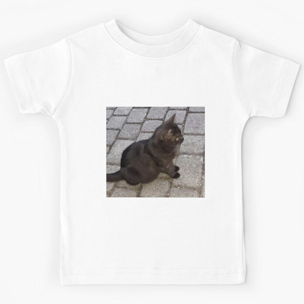 Black cat, kitty, meow Kids T-Shirt 150