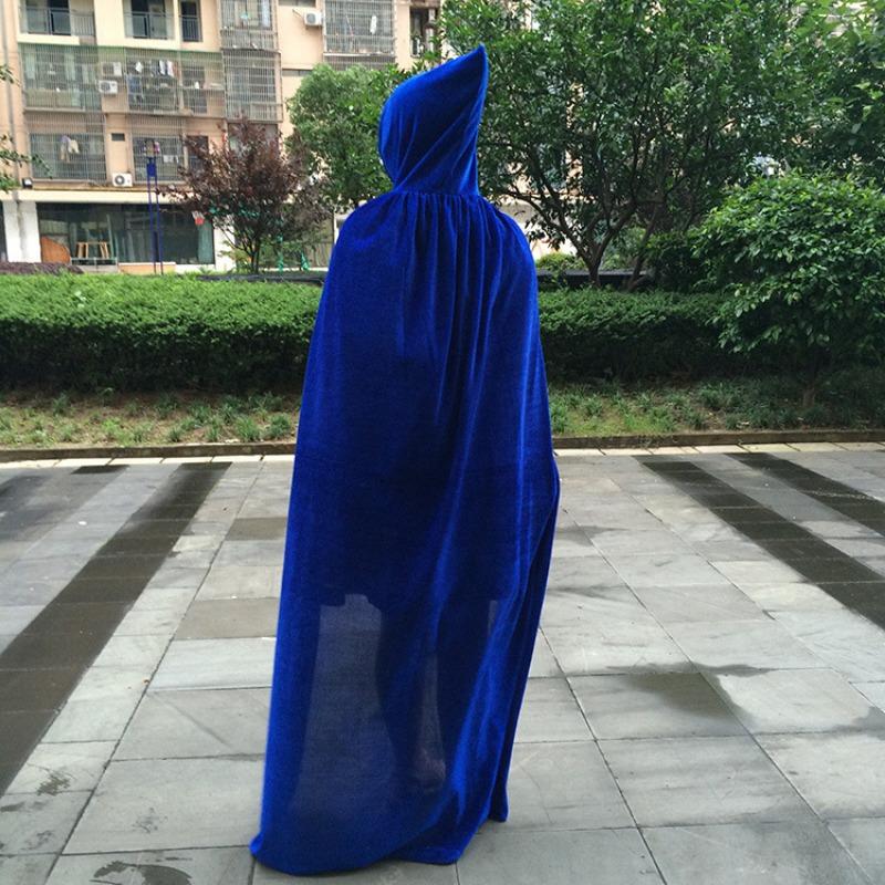 Halloween Cape Cospl Masquerade Costume Witch Cape Witch Elf Golden Velvet Cloth Cape 1.7 Meters