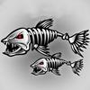 1Pair  3D Car Accessories Car Styling Skeleton Shark Car Sticker and Decal Go Fish for Motorcycle