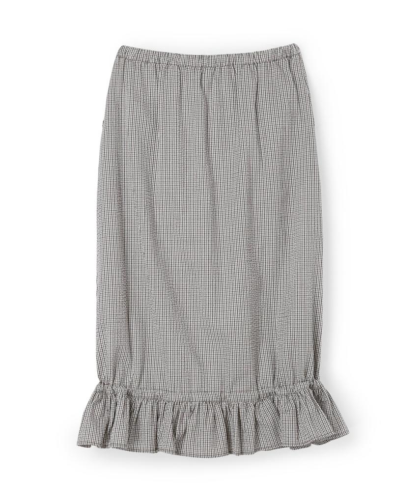 Penfield Gingham Check Set-Up Skirt Brown_Fs2Ws96F