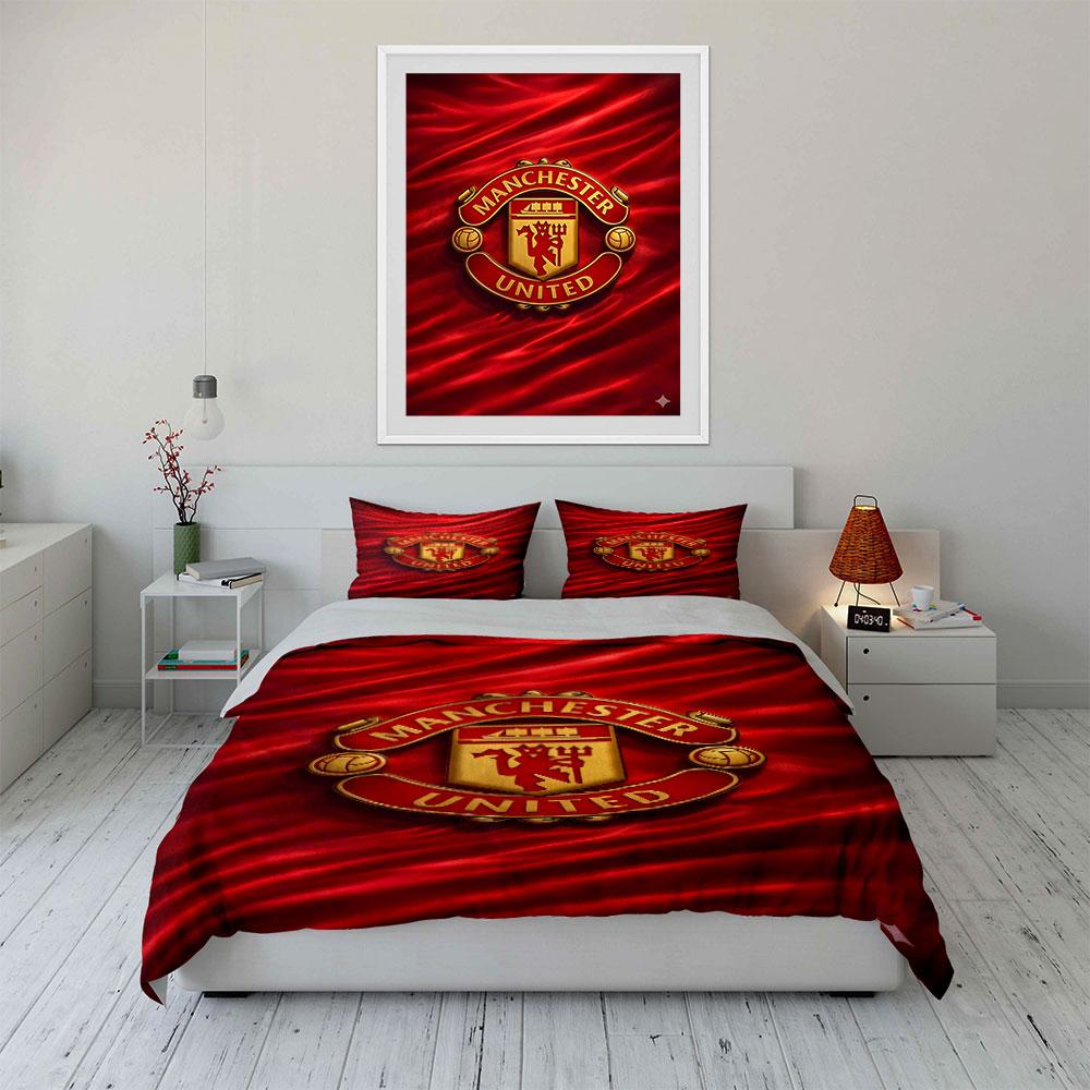 Manchester United Logo Design. Bedding Sets Duvet Cover Sets Duvet Covers Pillowcases(1* Duvet Cover 2* Pillowcases Without Duvet Insert)