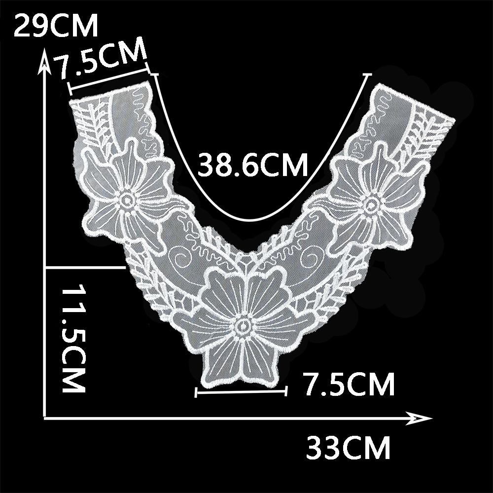 

Black And White Embroidered Organza Front And Rear Leader Sewing Mesh Collar Lace Diy Decorative Clothing Accessories Style 3061