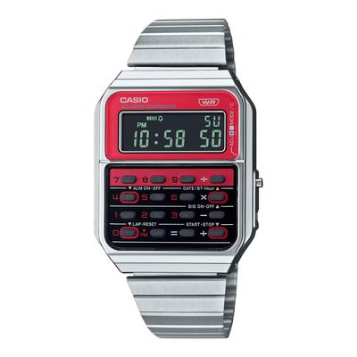 Orologio Calcolatrice Data Bank Rosso Casio DATABANK Bracciale Acciaio Inossidabile [Consegna via posta] da Uomo CA-500WE-4B [Articolo]