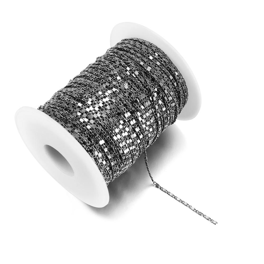 5 Meter/Lot 1.6mm Metal Copper Earring Anklet Neackalce Chains Accessories for Bracelet DIY Jewelry Making Handcrafts Supplies