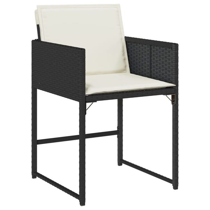 VidaXL Garden Chairs Set of 4 with Cushions Black Wicker 4007475