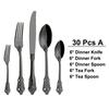 30 Pieces Gold Plated Luxury Cutlery Set Stainless Steel Vintage Western Tableware Sliver Knife Spoon Fork Set Kitchen Utensils