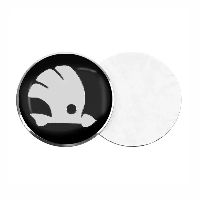 HIAQ2 4pcs 56mm 65mm Car Emblem Wheel Hub Caps Center Cover Sticker Decoration For Skoda Octavia Fabia Kamiq Kapoq Kodiaq Rapid SCALA
