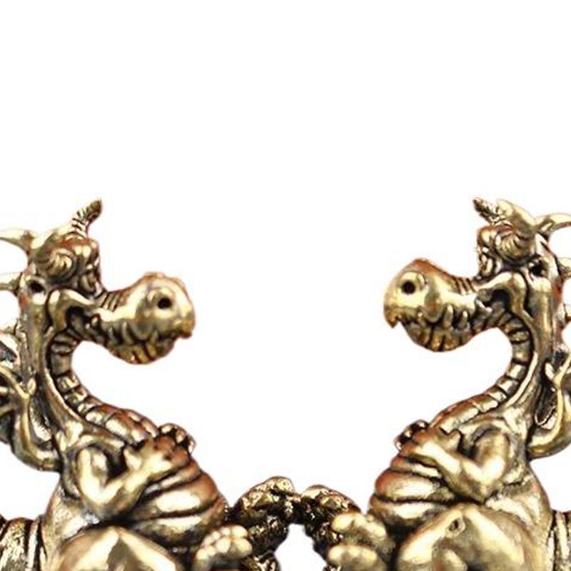 Fengshui Chinese Flying Dragon Statue Figurines Vintage Brass Lucky Home Decoration Ornaments Animal Decorative Figurines Crafts