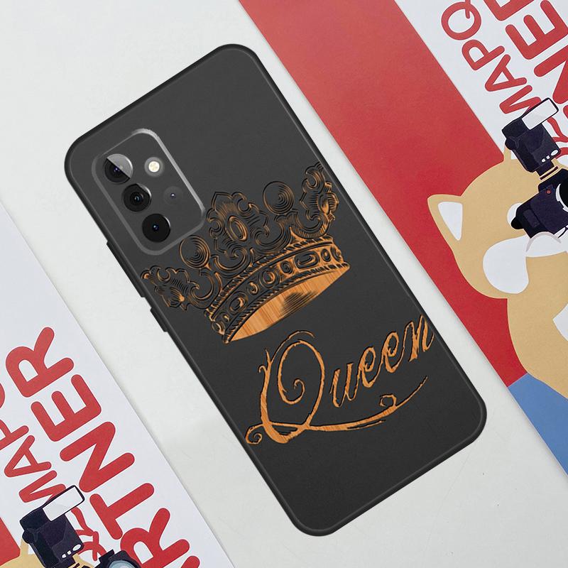King Queen Crown Case For Samsung Galaxy A52 A32 A12 A56 A36 A16 A13 A23 A33 A53 A54 A34 A14 A15 A35 A55 A17