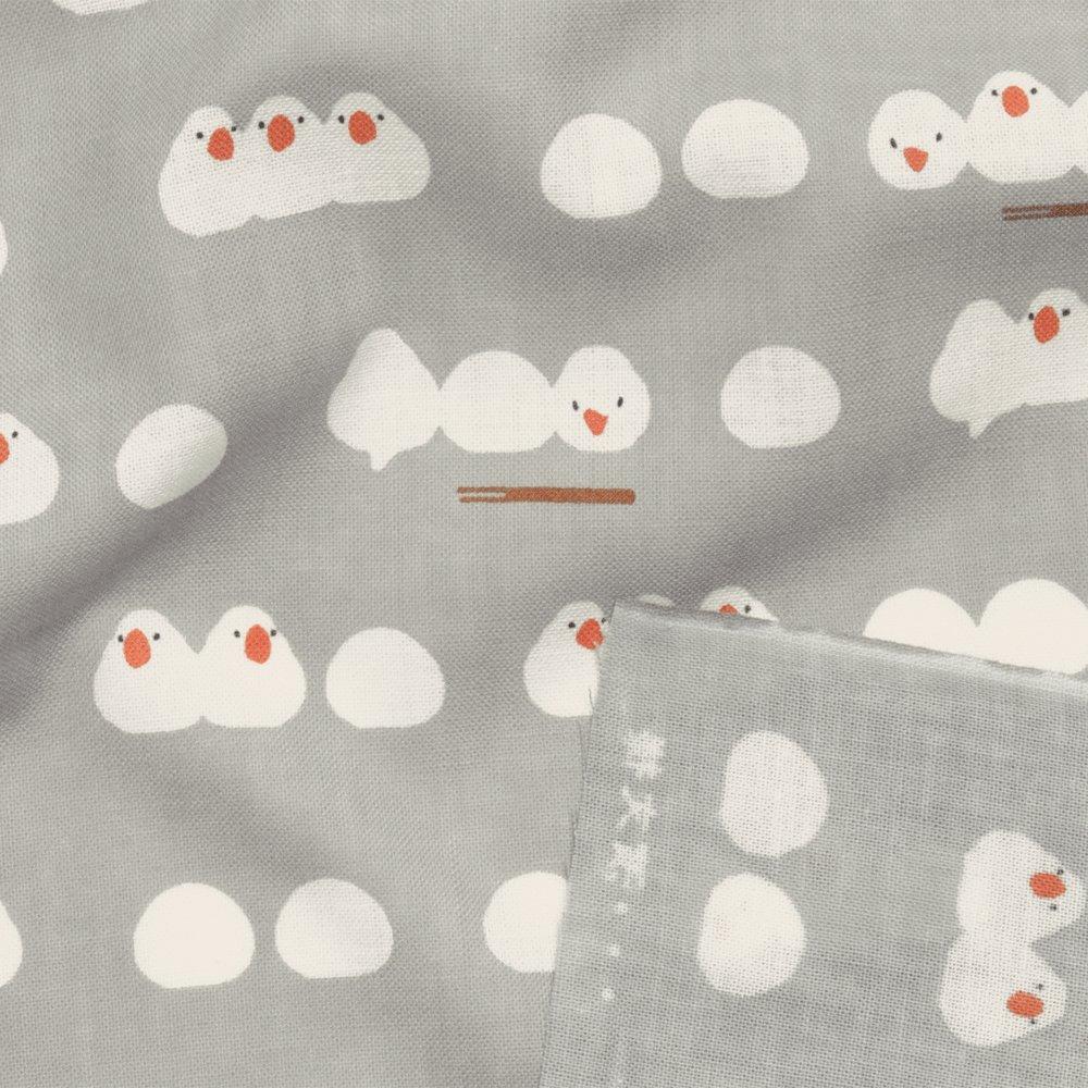 Hama Pattern Tenugui Oshikura Sparrow Gray