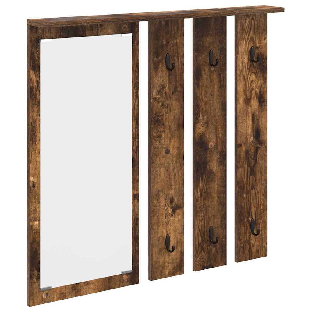 Wall Mounted Coat Rack Smoked Oak Finish 84 x 10 x 80 cm