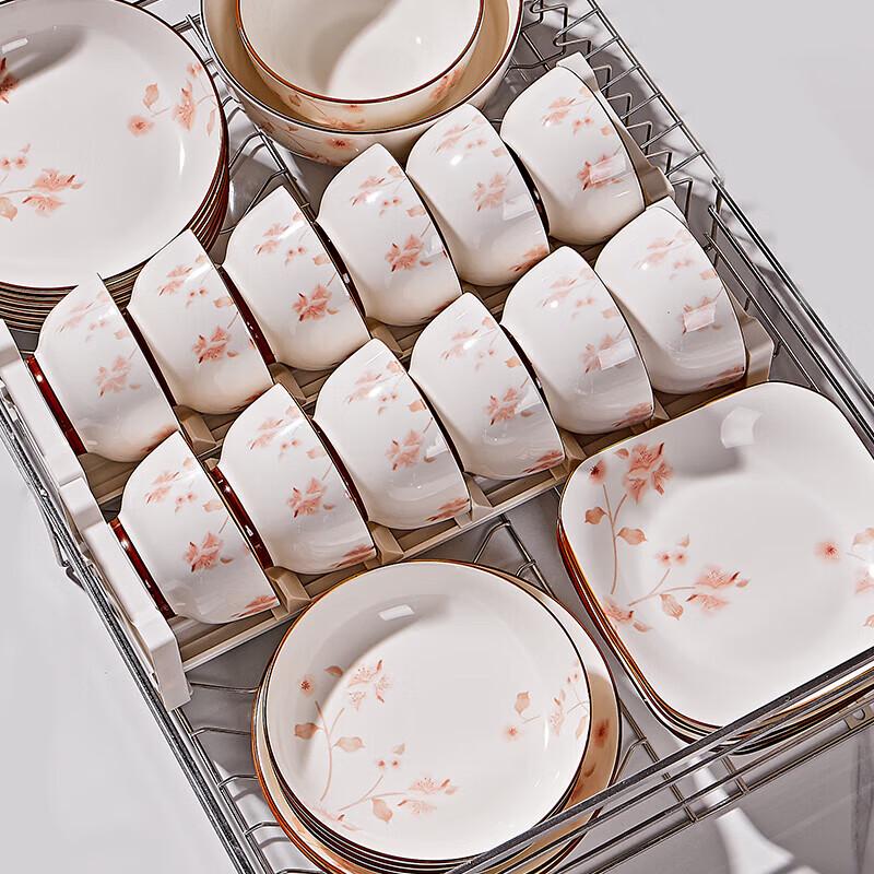 Nordic Ceramic Floral Underglaze Dinner Plates