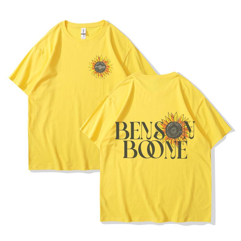 Benson Boone Sunflower Tee Merch Crewneck Short Sleeve Summer Men/Women Streetwear Tees Shirts Top