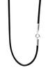 [Shinjuku Gin No Kura] Made In Japan Leather Choker Necklace with Cowhide Cord, Silver 925 (Black), 2.0mm Wide, 30cm-80cm Long (45cm Long)