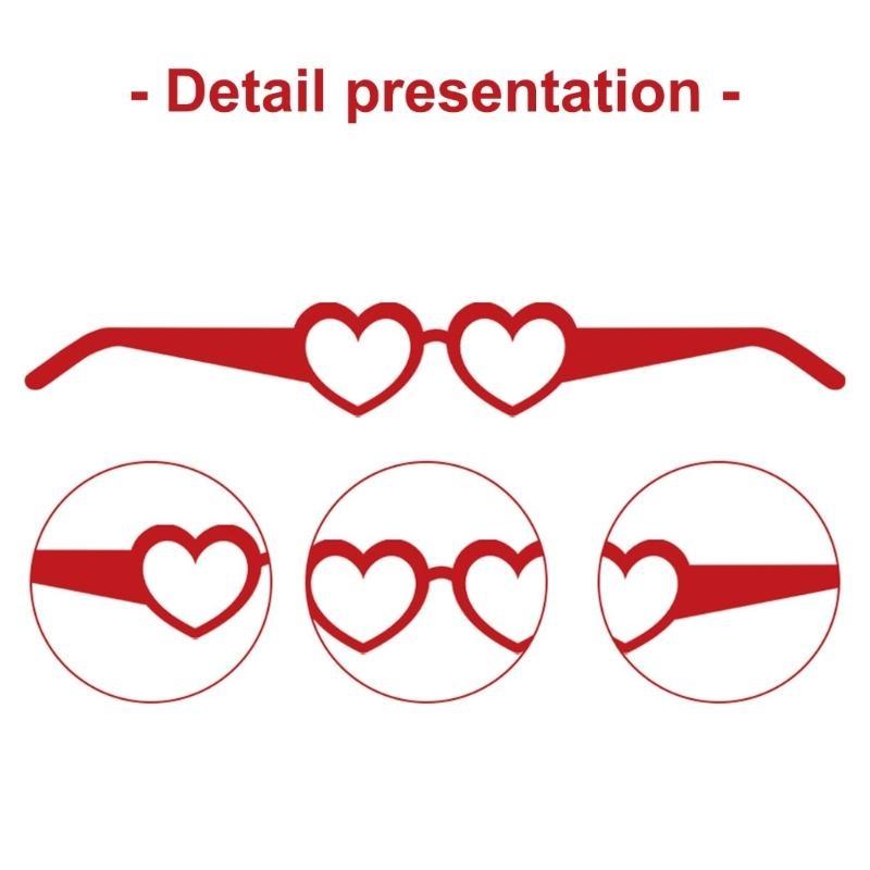 36pcs Valentine Day Heart Glasses Elegant Paper Eyeglasses Ornament for Party and Event Stylish Photography Props