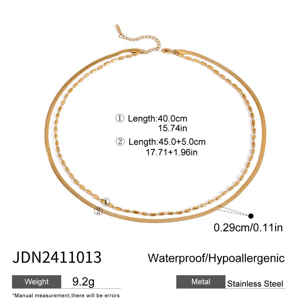 Double-layer Stacked Titanium Steel Necklace Light Luxury High-end Clavicle Chain Stainless Steel Jewelry Does Not Fade