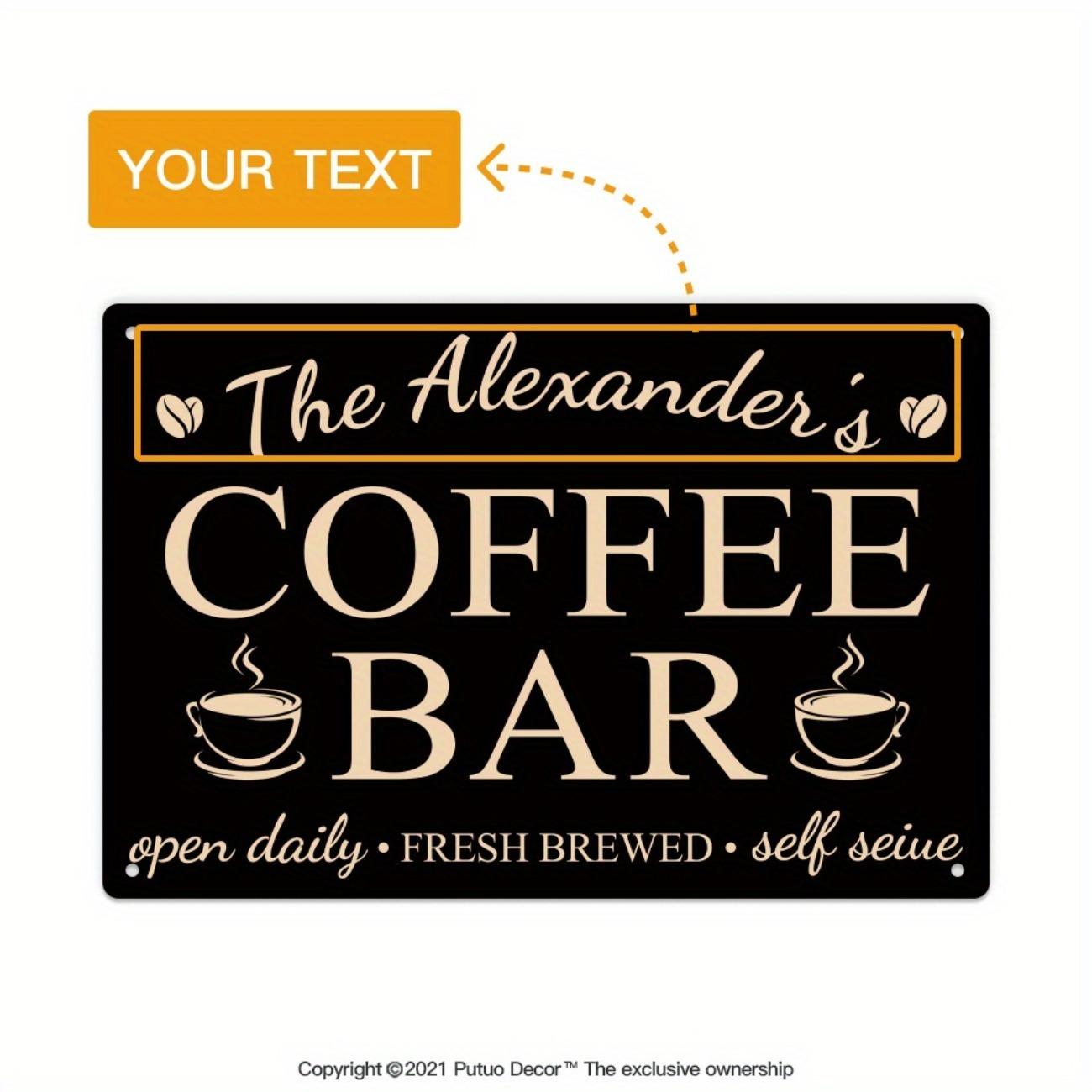 

1pc Custom Coffee Bar Metal Sign Home Decor Waterproof Tin Sign белый