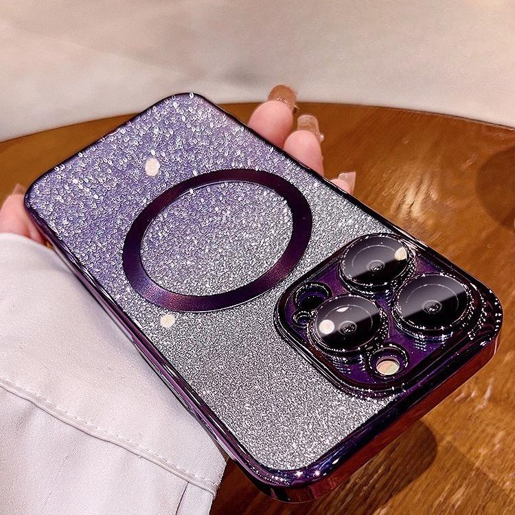 Applicable To IPhone17 Promax Mobile Phone Case New Electroplated Magnetic 14 Apple 16 Protective Case 15 Gradient Glitter