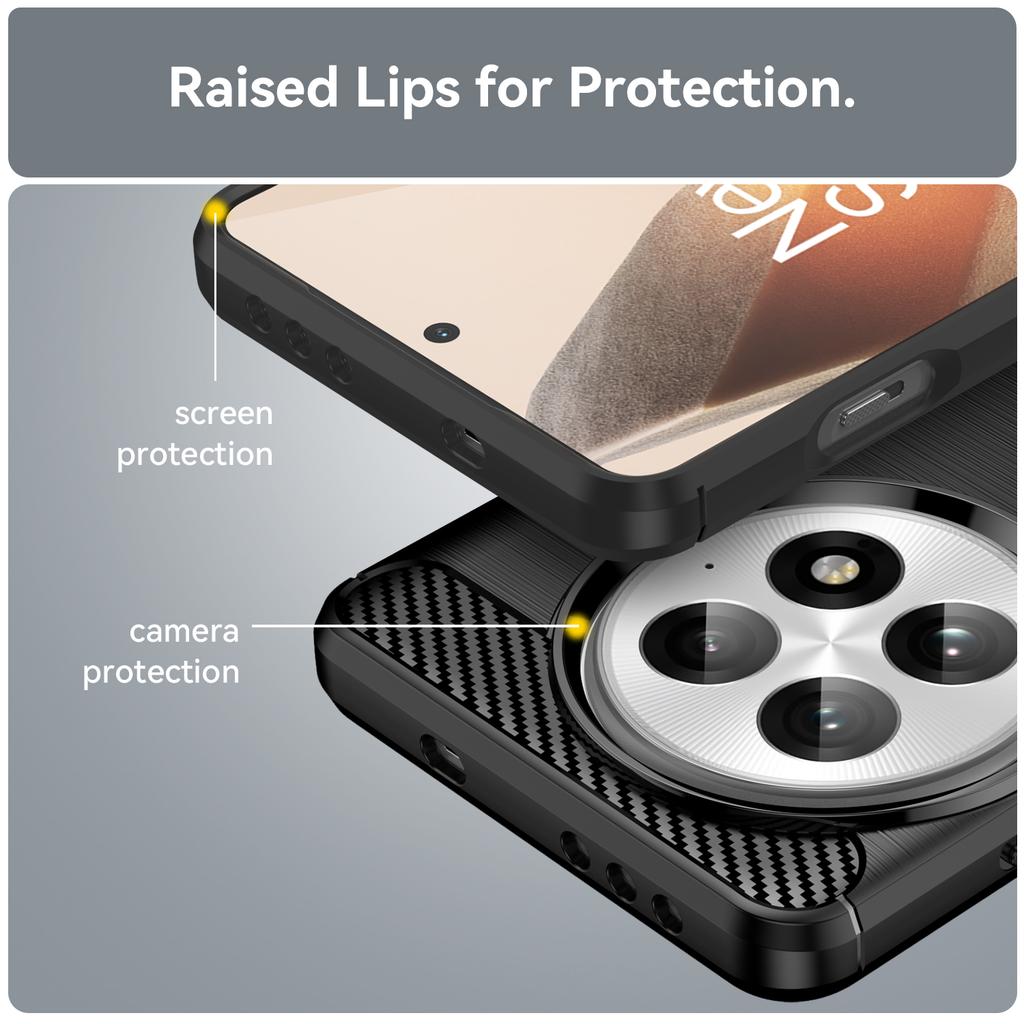 For OnePlus 13 Case with Screen Film WANLONFENG LS Series Big Lens Hole Brushed Texture TPU Phone Cover