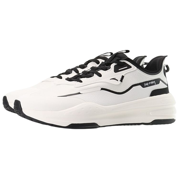 Anta C37 Series Leather Versatile Trendy Low-Top Sports Casual Shoes Men Sneakers White Black 912238037-11