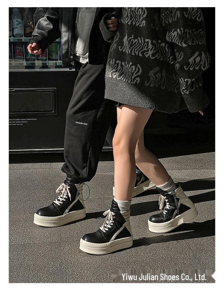 Height-Boost 10cm Unisex High-Top Sneakers with Inverted Triangle Design