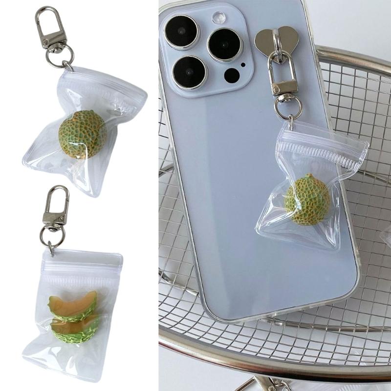 Hamimelon Handmade Keychain For Phone Keys Jewelry Accessory Fruit Pendant Keyring for Men Women Handbag Accessories