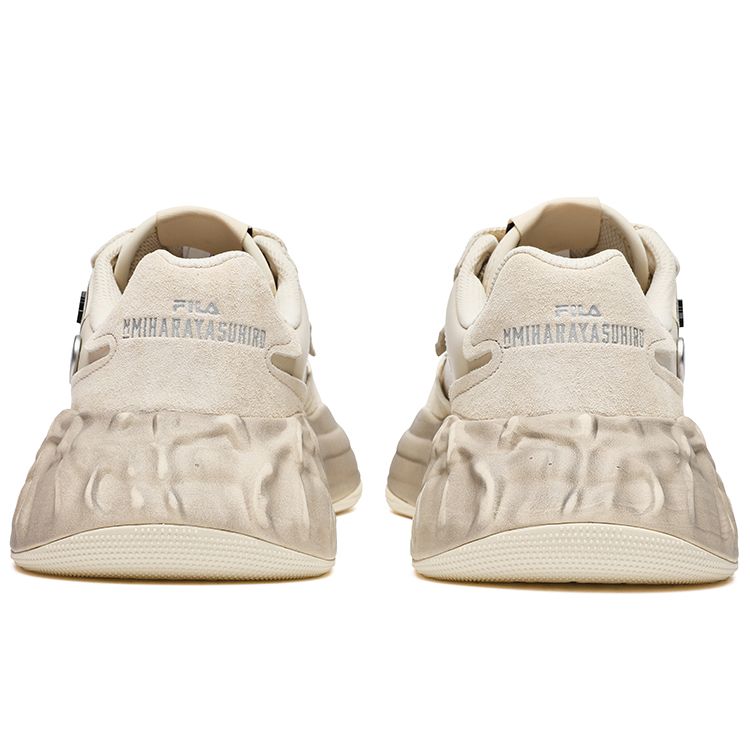 Mihara Yasuhiro X Fila FM-20 Lær Mote Tykksåle Casual Lav Topp Sneakers Damesneakers Beige F12W234207FAG