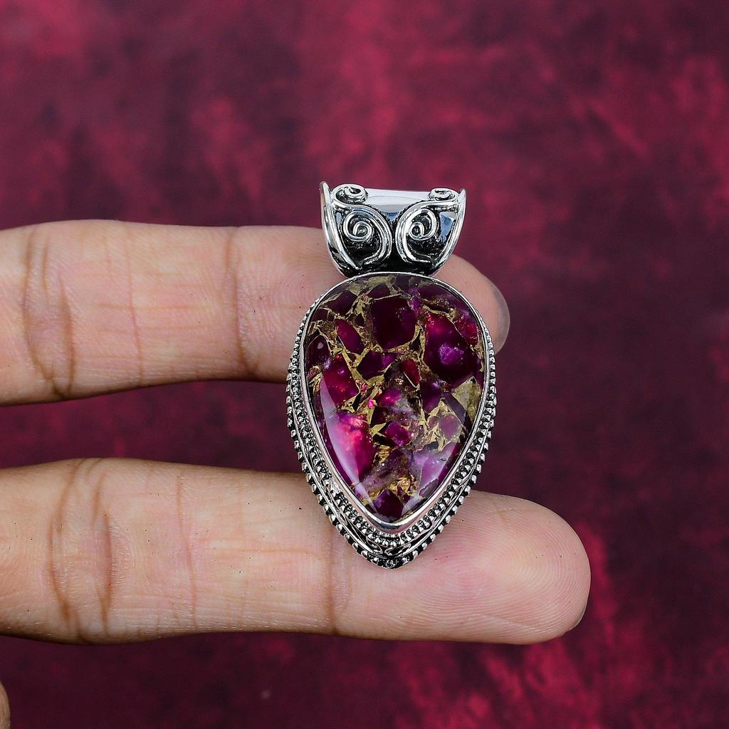 Copper Tourmaline Handmade Gemstone Pendant, 925 Solid Sterling Silver Beautiful Pendant Jewelry