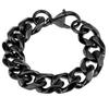 Bracciale a Maglia Cubana in Acciaio Inossidabile di Colore Nero per Uomo Donna Regalo Gioielli