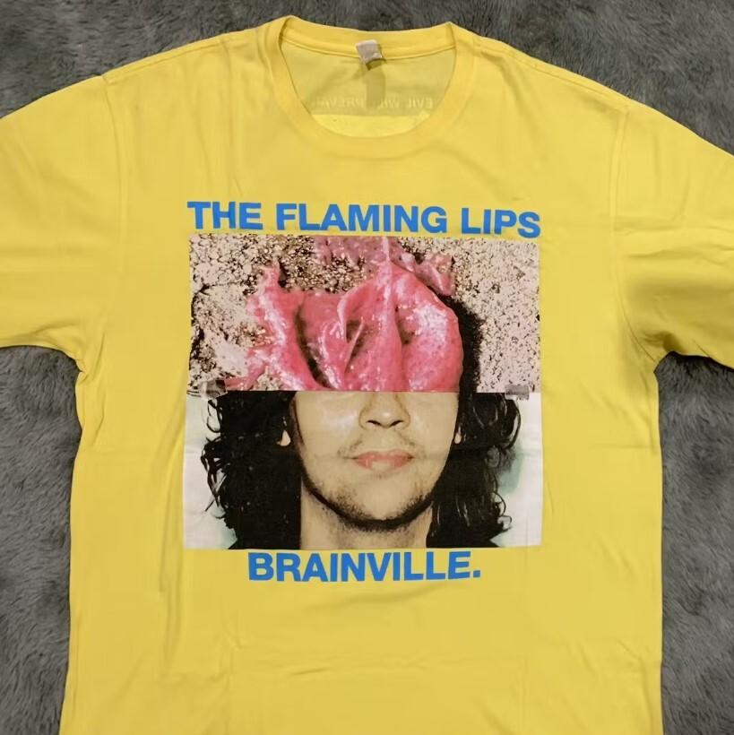 

SALE The Flaming LipsBrainville Retro T-Shirt cotton black shirt gift for Unisex T-Shirt S