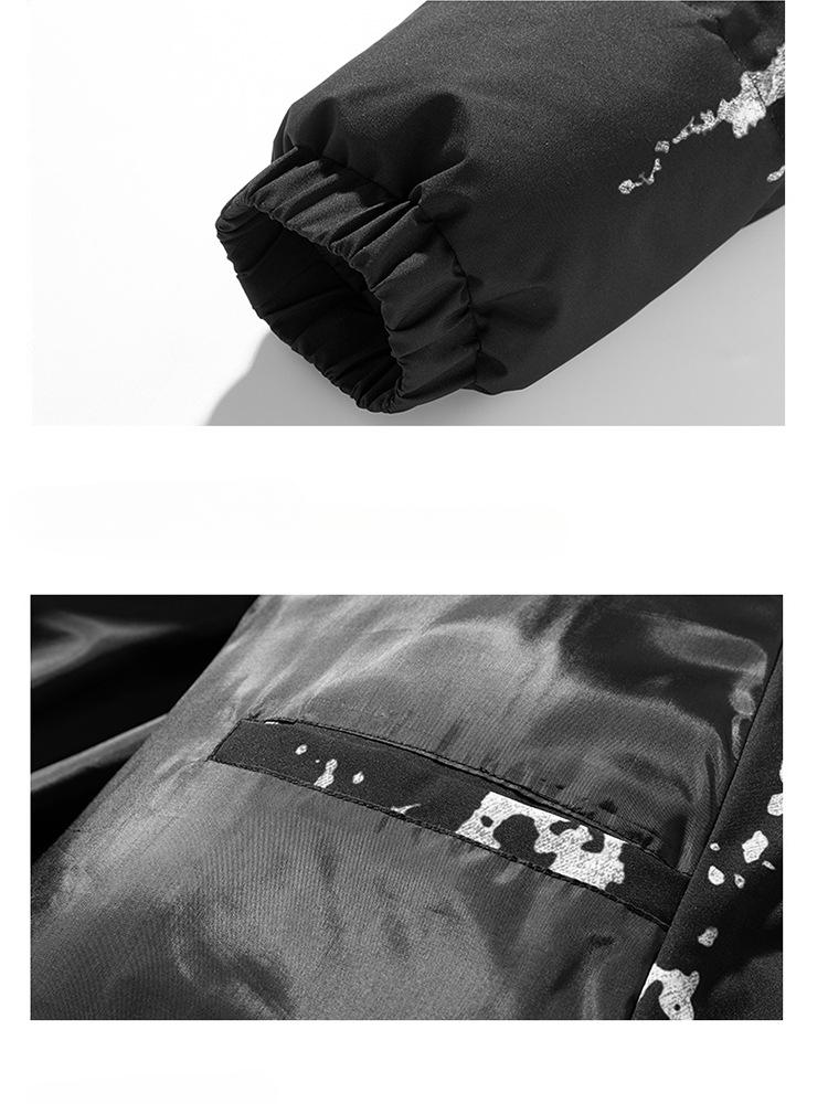 Winter neue Farbverlaufskragen Amerikanische lockere Baumwolljacke Herrenmode Marke dicke warme Baumwolljacke